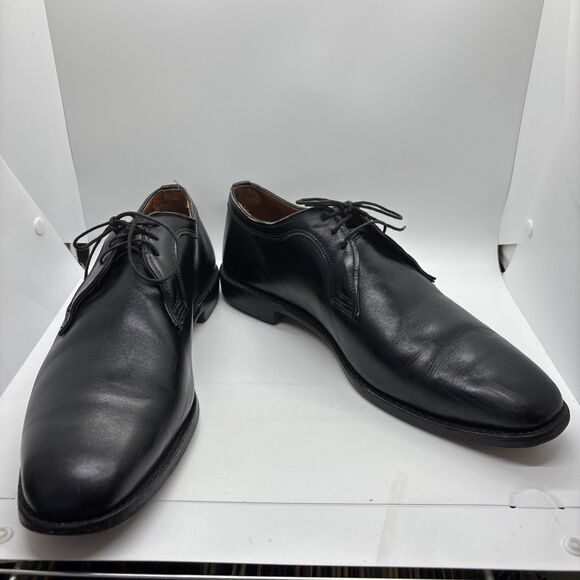 Allen Edmonds Grantham Mens Size 11.5 D Black Plain Toe Derby Dress Oxford Shoes - Picture 1 of 11